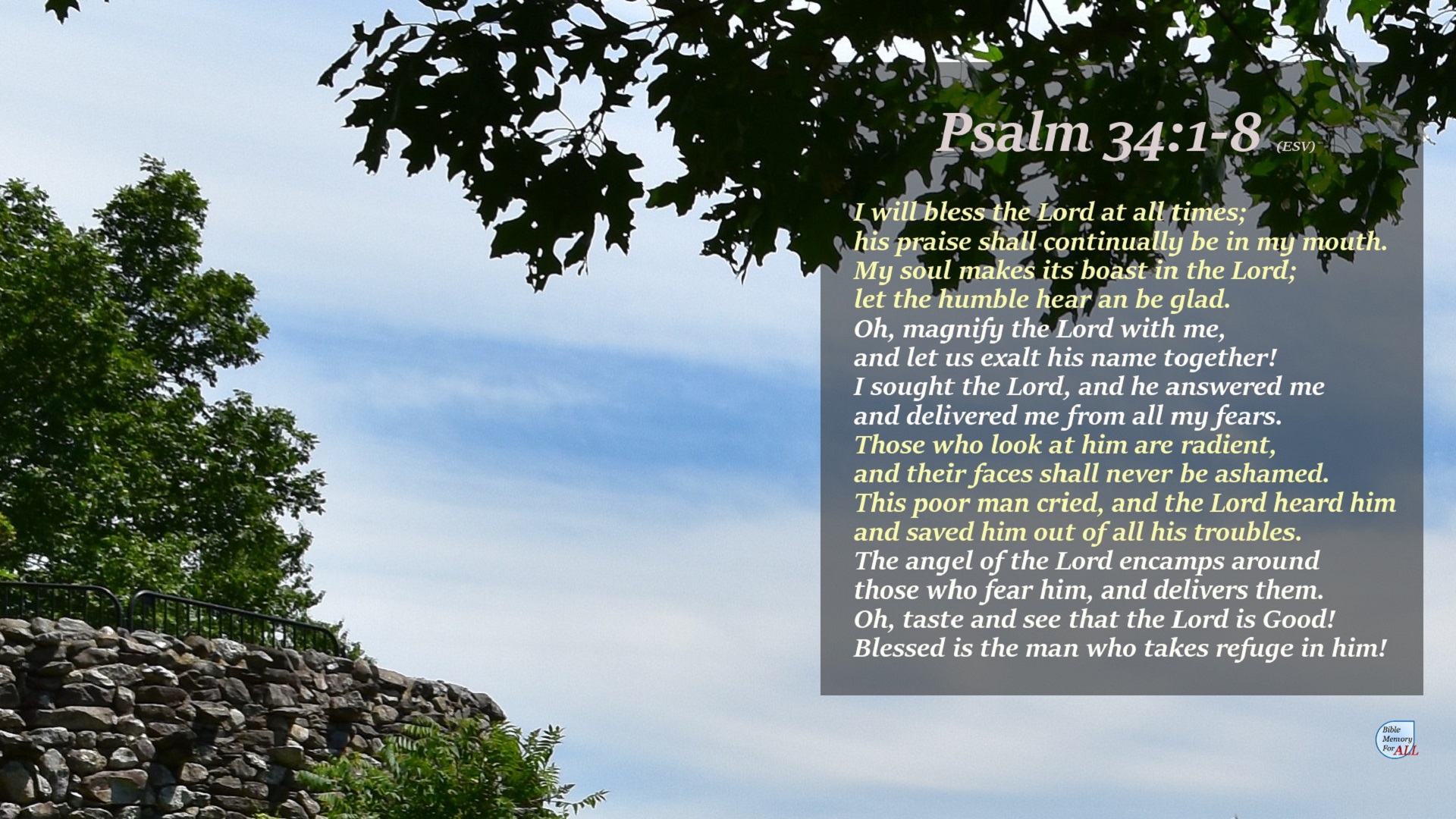 Псалом 34:8. Holy Bible Psalm 22.